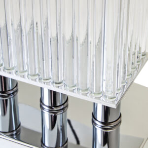 Elana Clear Glass Table Lamp With Matte Silver Base