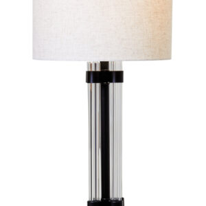 Eman Matte Black and Ivory Table Lamp