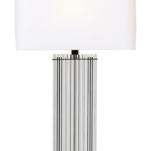 Elana Clear Glass Table Lamp With Matte Black Base