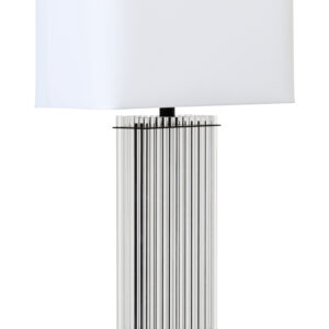 Elana Clear Glass Table Lamp With Matte Black Base