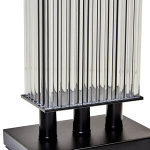 Elana Clear Glass Table Lamp With Matte Black Base