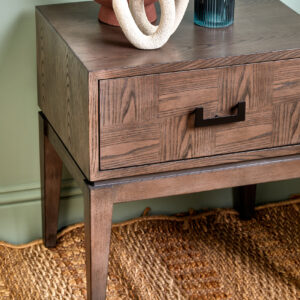Dimaro Antique Grey One Drawer Side Table