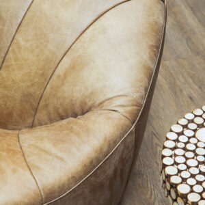 Hoxton Light Brown Leather Lounge Cocoon Chair