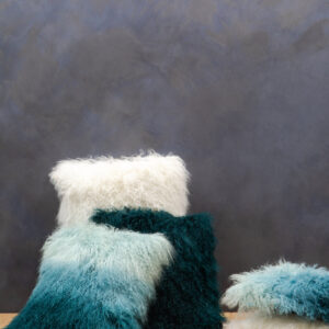 Bosie Real Mongolian Fur White Rectangular Cushion