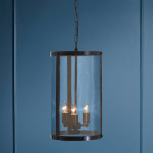 Hampstead Black Finish Small Pendant Light With Hints of Gold
