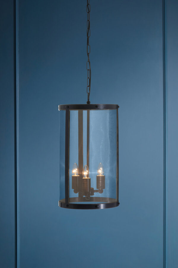 Hampstead Black Finish Small Pendant Light With Hints of Gold