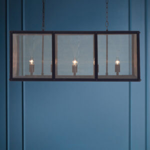 Hampstead Black Finish Wide Pendant Light With Hints of Gold