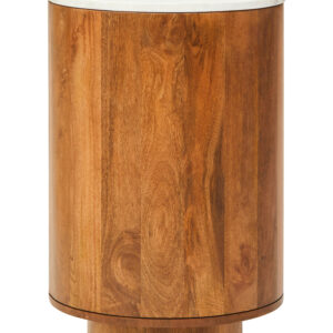 Torcino Mango Wood Carved Design Marble Top Three Door Sideboard