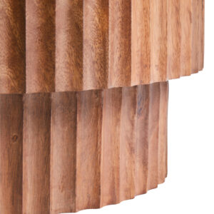 Torcino Mango Wood Carved Design Marble Top Side Table