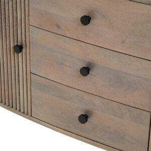 Torello Two Door Three Drawer Grey Mango Wood Sideboard