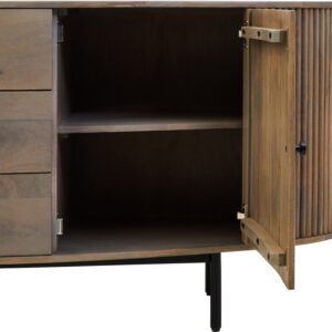Torello Two Door Three Drawer Grey Mango Wood Sideboard