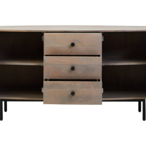 Torello Two Door Three Drawer Grey Mango Wood Sideboard