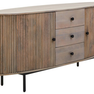 Torello Two Door Three Drawer Grey Mango Wood Sideboard