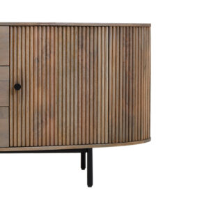 Torello Two Door Three Drawer Grey Mango Wood Sideboard