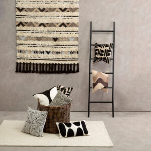 Bosie Ozella Natural And Black Rectangular Cushion