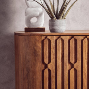 Torcino Two Door Brown Mango Wood Cabinet