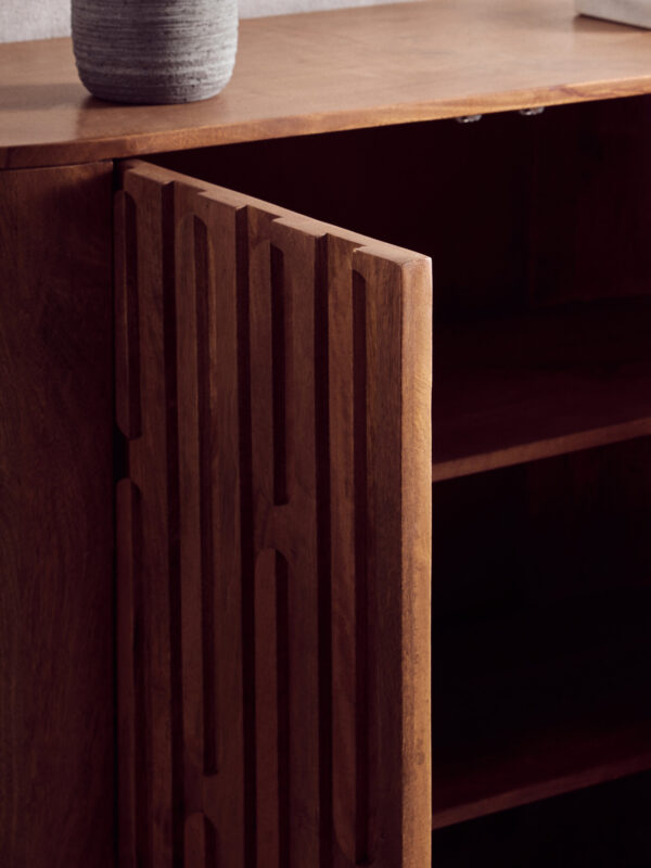 Torcino Two Door Brown Mango Wood Cabinet