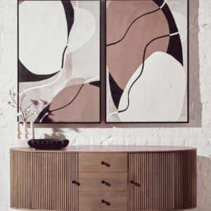 Torello Two Door Three Drawer Grey Mango Wood Sideboard