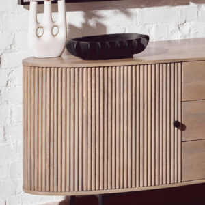 Torello Two Door Three Drawer Grey Mango Wood Sideboard