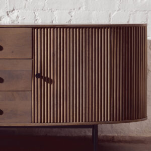 Torello Two Door Three Drawer Grey Mango Wood Sideboard