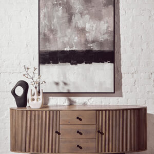 Torello Two Door Three Drawer Grey Mango Wood Sideboard