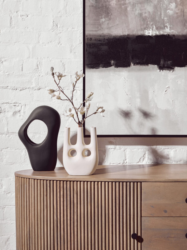 Torello Two Door Three Drawer Grey Mango Wood Sideboard