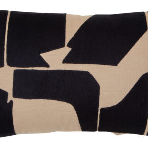 Bosie Ozella  Rectangular Natural and Black Cushion