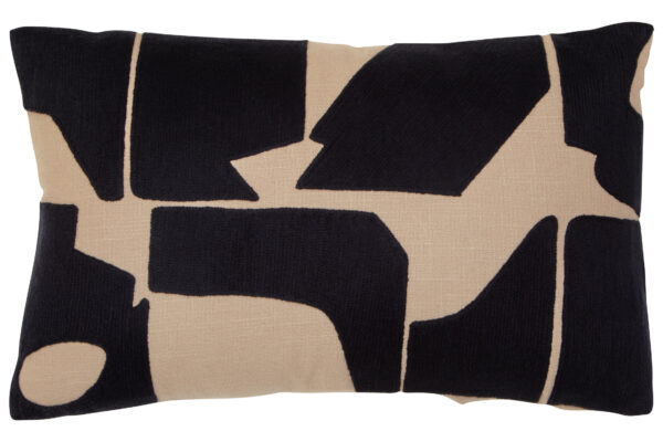 Bosie Ozella  Rectangular Natural and Black Cushion