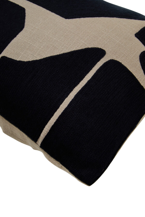 Bosie Ozella  Rectangular Natural and Black Cushion