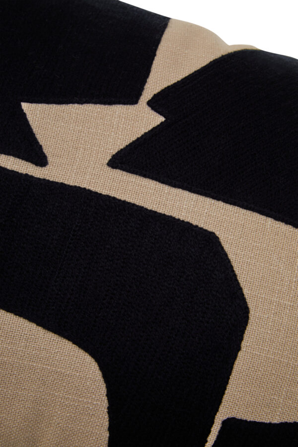 Bosie Ozella  Rectangular Natural and Black Cushion