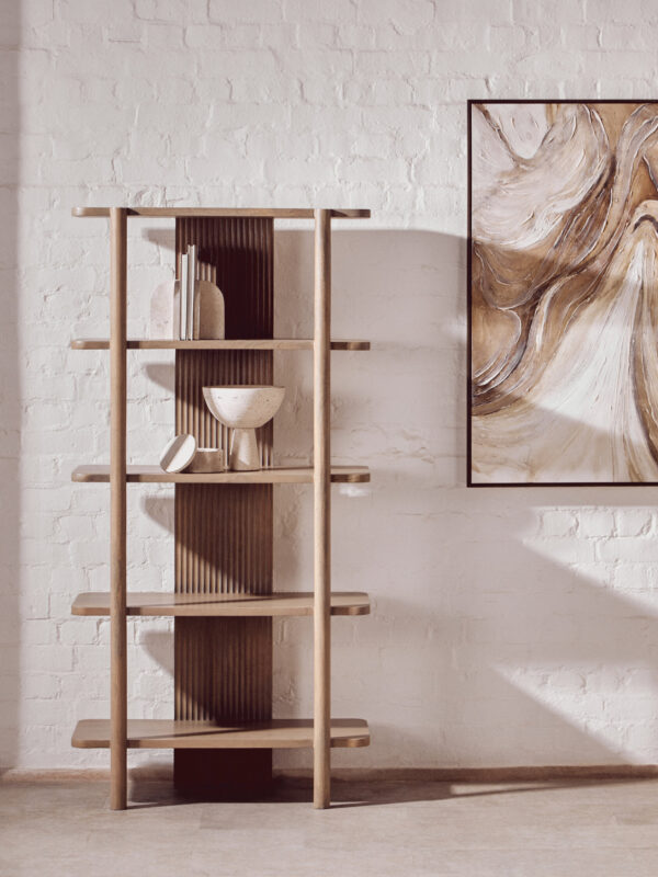 Torello Five Tier Grey Mango Wood Shelf Unit