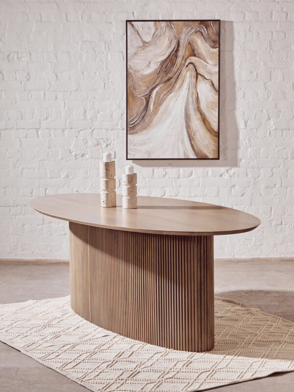 Torello Grey Mango Wood Oval Dining Table