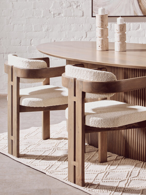 Torello Grey Mango Wood Oval Dining Table