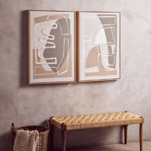 Bosie Chevron Beige and Grey Woven Throw