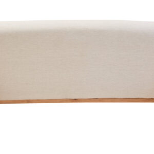 Parova Cream Linen Textured 2 Seater Armless Sofa With Wood Base