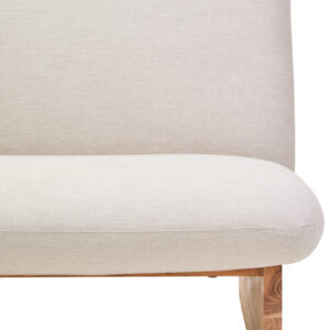 Parova Cream Linen Textured 2 Seater Armless Sofa With Wood Base