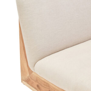 Parova Cream Linen Textured 2 Seater Armless Sofa With Wood Base