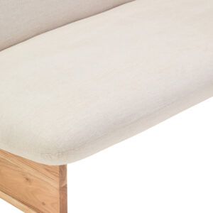 Parova Cream Linen Textured 2 Seater Armless Sofa With Wood Base
