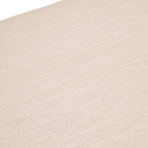 Parova Cream Linen Textured Footstool With Wood Base