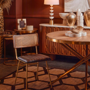 Buffalo Black Leather Dining Chair