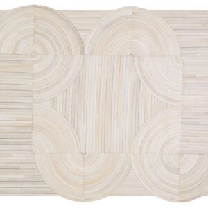 Bosie Safira Large Natural Hair On Leather Rug