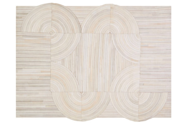 Bosie Safira Large Natural Hair On Leather Rug