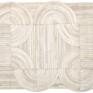 Bosie Safira Small Natural Hair On Leather Rug