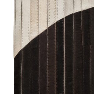 Bosie Safira Large Abstract Hair On Leather Rug