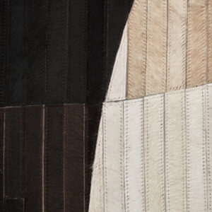Bosie Safira Large Abstract Hair On Leather Rug