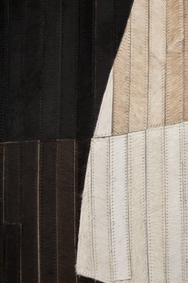 Bosie Safira Large Abstract Hair On Leather Rug