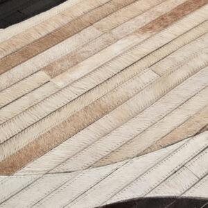 Bosie Safira Large Abstract Hair On Leather Rug