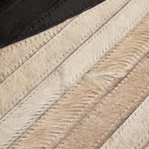 Bosie Safira Large Abstract Hair On Leather Rug