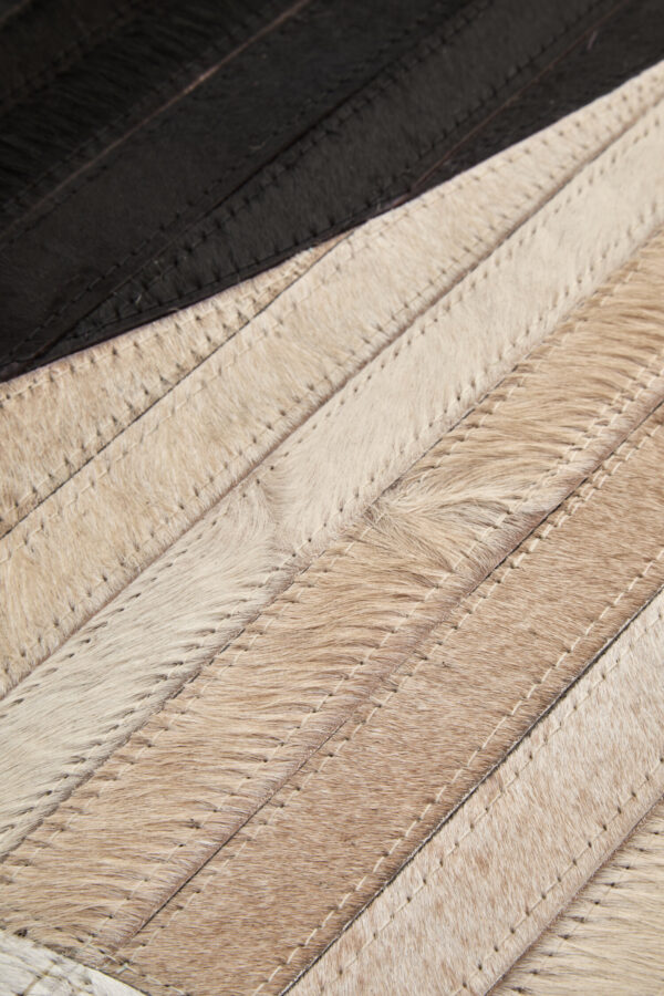 Bosie Safira Large Abstract Hair On Leather Rug