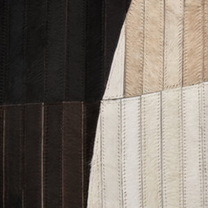 Bosie Safira Large Abstract Hair On Leather Rug